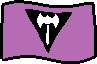 Purple flag, featuring a white double-bitted axe on a black downward-pointing triangle.